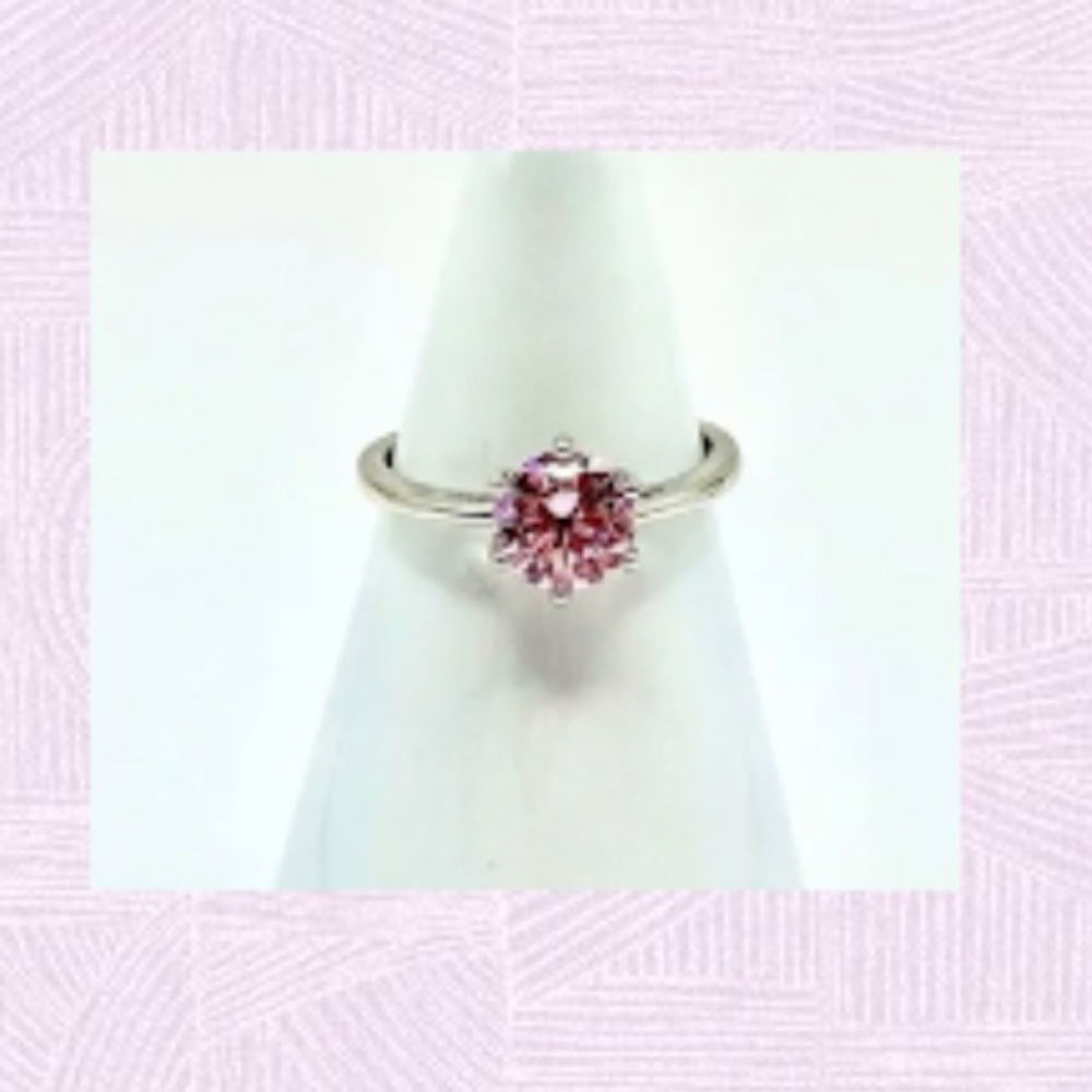 3.5ctw Roundcut Ice  Pink Diamond solitaire